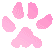 A pink pawmark